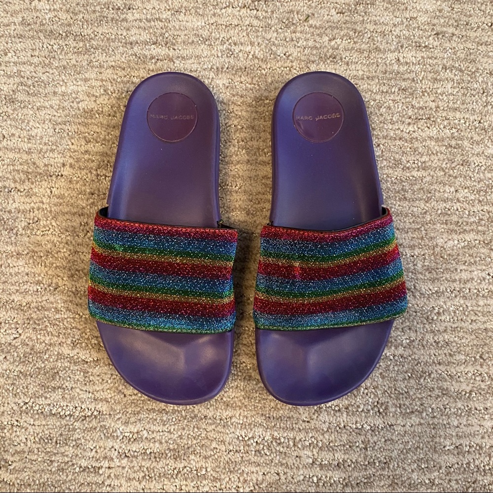 Marc Jacobs Rainbow Glitter Pool Slides - image 3